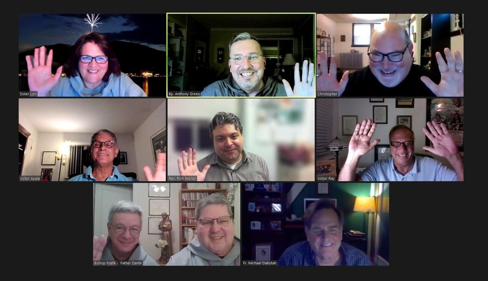 Image of a zoom meeting of several Franciscan members